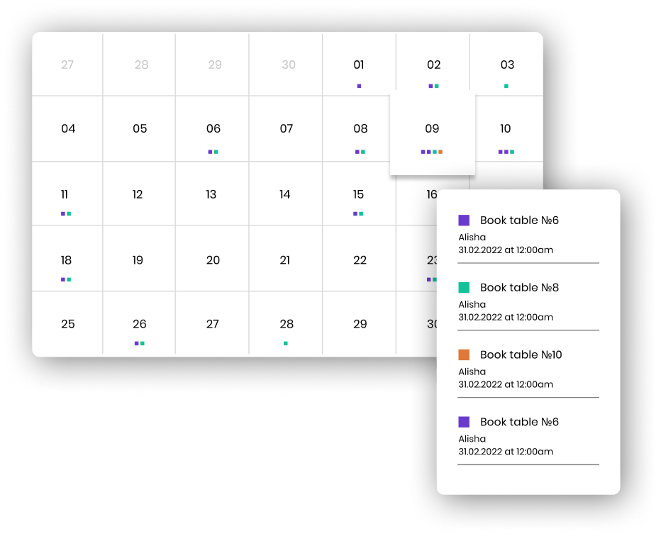 All events on one calendar